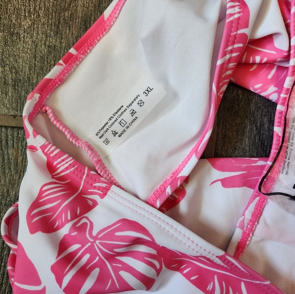 Pink palm High-waisted bikini bottoms - Picture 5 of 7